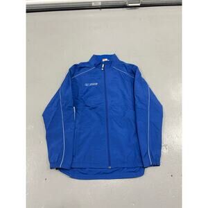 Vintage Nike Bauer Hockey Full Zip Jacket Medium Black Y2K Embroidered Swoosh